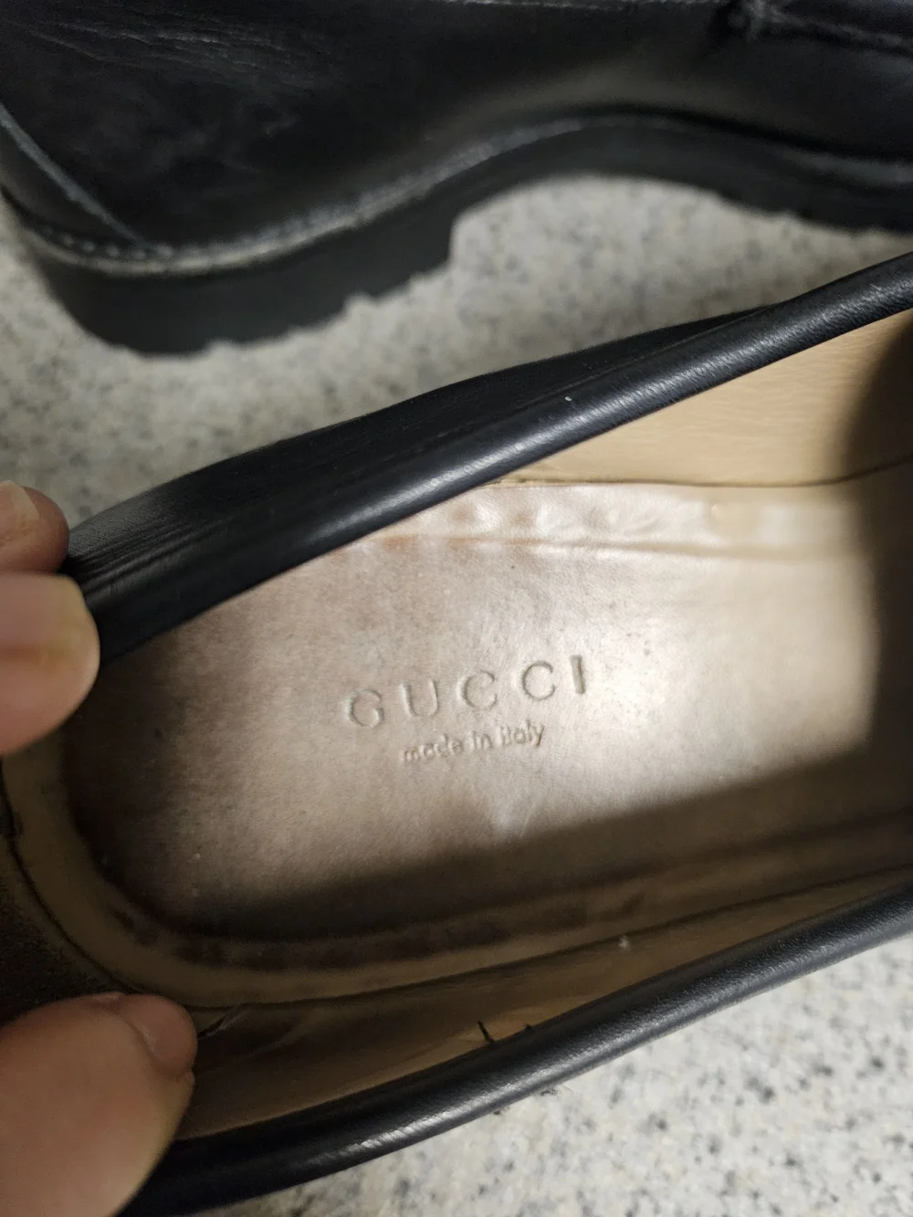 Gucci Men's Black Leather Horsebit Loafers Silver Hardware Size 10 B Mod 115765